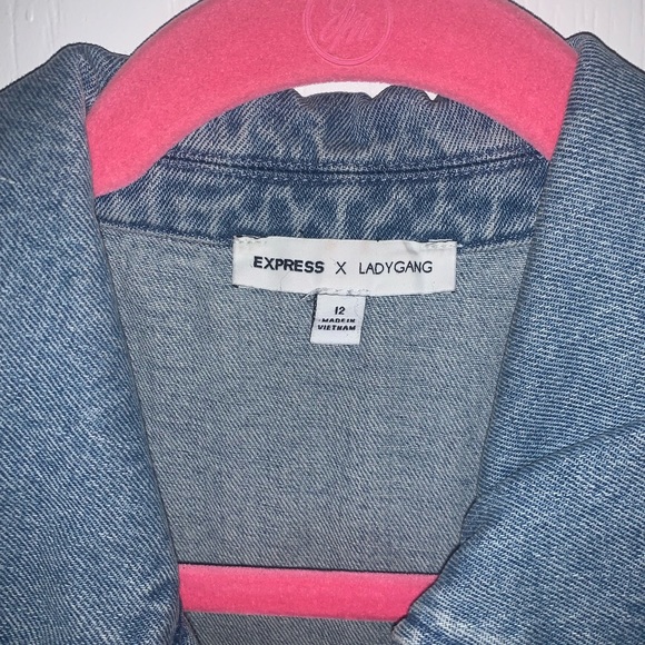 Express x Lady Gang Denim Jumpsuit - Size 12 - Picture 3 of 5